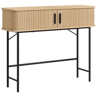 HOMCOM Mesa consola 100x30x80 cm roble