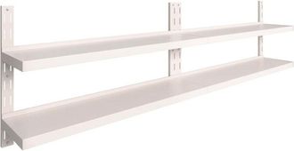 vidaXL 2-Tier Floating Wall Shelves 2 pcs Stainless Steel 300x30 cm vidaXL