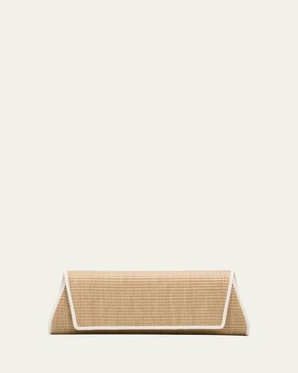 Akris Anouk Small Cotton Raffia Trapezoid Clutch Bag