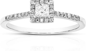 Vir Jewels 1/3 cttw Princess Lab Grown Diamond Engagement Ring in 14K White Gold For Women