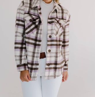 Love Tree Must Have Plaid Shacket In Lavender