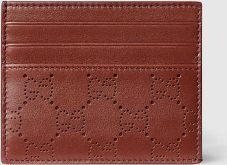 Gucci Aria Card Case, Brown, Leather