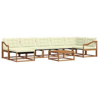 vidaXL Conjunto De Sof&aacute;s De Exterior Con Coj&iacute;n 22 Pcs Natural Y Crema Vidaxl