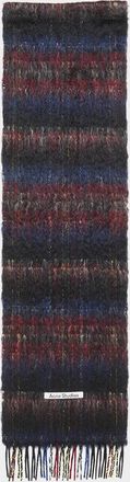 Acne Studios Vibol Plaid Mohair-Wool-Blend Fringe Scarf