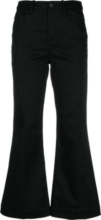 Proenza Schouler cropped flared trousers - women - Cotton/Cotton/Spandex/Elastane - 10 - Black