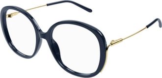 Chlo&eacute; Oval Optical Frame - unisex - Brillen - Blauw - 56 MM - Accessoires