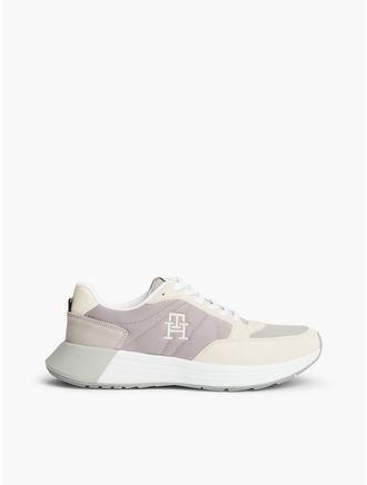 Tommy Hilfiger Mens Suede Mix Runner Sneaker - White - US 11.5 / EU 45