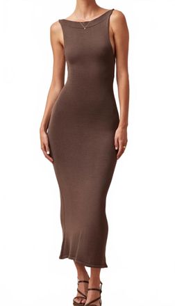 Alohas Delicate Knit Dress In Brown