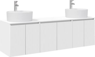 vidaXL Juego De Muebles De Ba&ntilde;o 3 Uds. Blanco 49,5 X 44,5 X 65 Cm Vidaxl