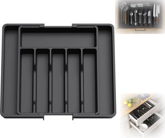 OEM [mai Usato]vassoio Portaposate, Inserto Estensibile Per Posate Da Cassetti, Organizer Regolabile Per Cassetti Da Cucina, Contenitore Compatto In Plast