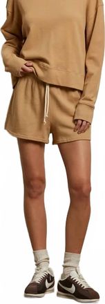 perfectwhitetee Layla French Terry Sweat Shorts In Suede