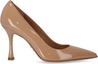 Sergio Levantesi Nude Lakleren Pumps met Puntige Neus - Dames - Pumps - Beige - 40 EU - Leer - Schoenen