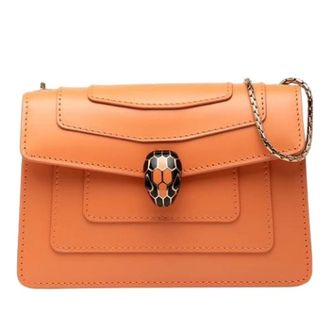 Bulgari Pre-owned Cross Body Bags, female, Orange, Size: ONE SIZE Pre-owned Leather Crossbody Bag