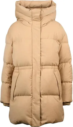 Add Quilted Down Parka with High Collar and Hood
