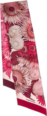 Ferragamo Sunflower Print Silk Scarf