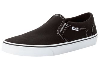 Vans Sneaker VANS MN Asher, Herren, Gr. 41, schwarz-weiss ((canvas) schwarz, wei&szlig;), Textil, Schuhe Sneaker