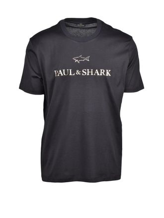 Paul & Shark Black Gold Shark Cotton T-Shirt