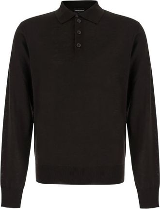 Emporio Armani Tops, Heren, Bruin, XL, Polo Kraag