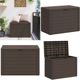 vidaXL Baule da Giardino Marrone 78x44x55 cm - Cassapanca da giardino - Armadietto da giardino