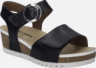 Josef Seibel Womens Quinn 16 Womens Wedge Sandals - Black/Black - Size: 6.5