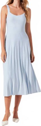 Astr Aylin Pleated Midi Sweater Dress In Blue