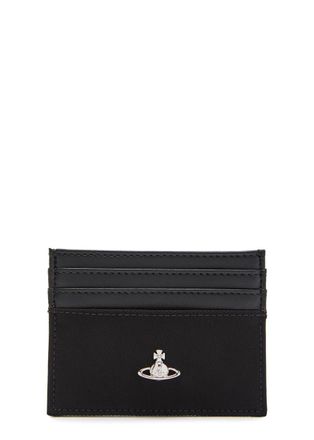 Vivienne Westwood Panelled orb Leather and Twill Card Holder - Black - One Size