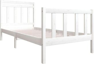 vidaXL Estructura De Cama Madera Maciza Blanca 100x200 Cm Vidaxl