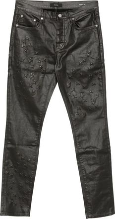 Purple Star-embossed Jeans