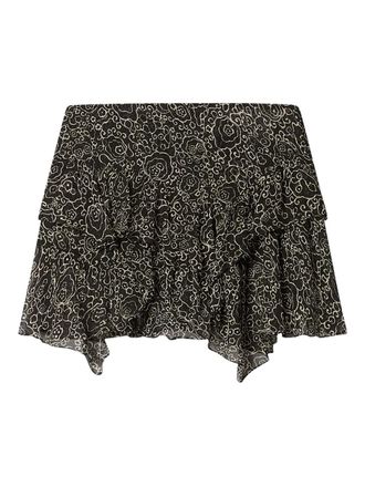 Isabel Marant Lolita rok met ruches - Zwart