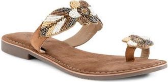 Seychelles Cherry Beaded Toe Ring Sandal in Beige Multi at Nordstrom, Size 8.5