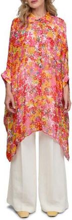 Saachi Floral Print Cover-Up Kaftan in Pink Combo at Nordstrom Rack