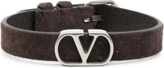 Valentino Garavani VLogo Signature Kalfsleren Armband - Heren - Accessoires - Bruin - Maat: ONE Size Leer