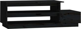 vidaXL Mesa de centro madera maciza de pino negro 120x50x40,5 cm Vidaxl