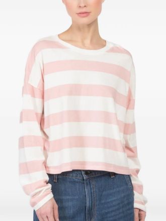 ASKK NY striped long-sleeved T-shirt - women - Cotton - One Size - Pink