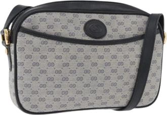 Gucci Pre-owned Micro Small GG Canvas Shoulder Bag - Dames - Vintage Schoudertas - Grijs - ONE Size - Leer - Vintage