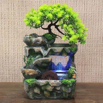 OEM Fuente De Mesa De Interior, Fuente De Piedra, Cascada, Iluminaci&oacute;n Led, Fuente De Agua, Decoraci&oacute;n De Oficina, Sala De Estar, Decoraci&oacute;n De Oficina