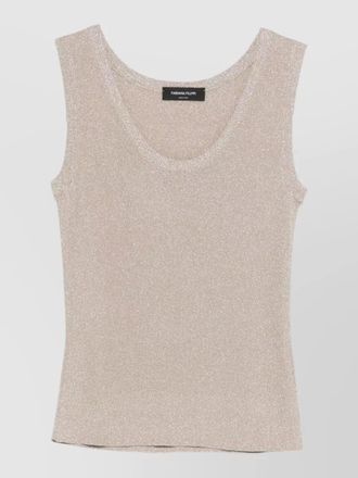 Fabiana Filippi shimmering scoop neck sleeveless fitted top