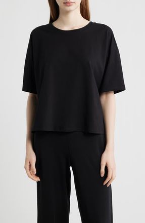 Eileen Fisher Boxy Crewneck T-Shirt in Black at Nordstrom, Size Xx-Small