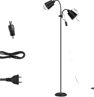 OEM L&aacute;mpara De Pie, Cabezal Doble Ajustable, Dise&ntilde;o Minimalista, 1 Unidad