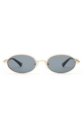 Le Specs 55mm Icicle Oval Sunglasses in Bright Gold /Smoke Mono at Nordstrom