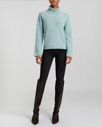 Santorelli Dana Cowl Neck Sweater with Bell Sleeves in Sage at Nordstrom, Size X-Large