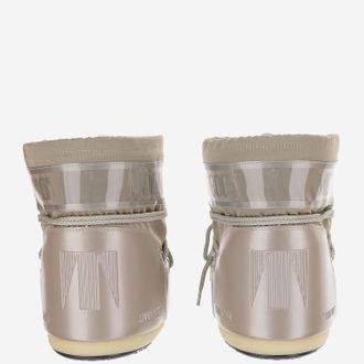 Moon Boot Womens Ankle Boots Icon Low Glance Platinum Nylon