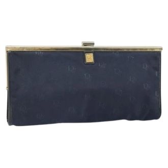 Dior Pre-owned Clutches, female, Blue, Size: ONE SIZE Pre-owned Vintage Canvas Clutch Bag