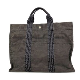 Herm&egrave;s Gray Nylon Tote Bag (Pre-Owned)