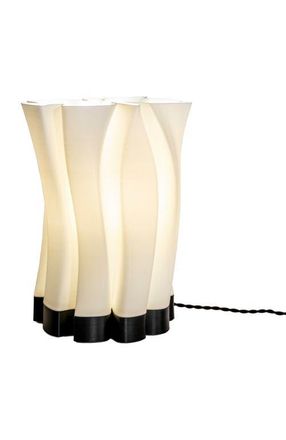 Jonathan Y Designs Flame 13.5 Modern Bohemian Plant-Based PLA 3D Printed Dimmable LED Table Lamp in White/black at Nordstrom