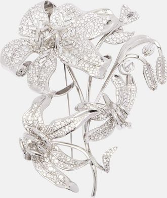 Gucci Floral crystal-embellished brooch