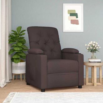 vidaXL Sill&oacute;n Reclinable De Tela Marr&oacute;n Oscuro Vidaxl