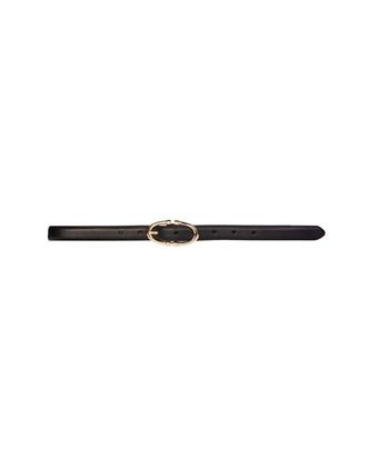 Black Suede Studio Halo Belt in Black Leather/gold at Nordstrom, Size Small