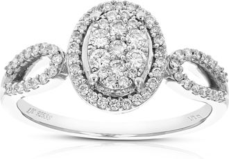 Vir Jewels 1/2 cttw Round Lab Grown Diamond Prong Set Engagement Ring.925 Sterling Silver