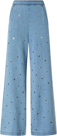 Pinko Pantaloni a palazzo con decorazione - Blu